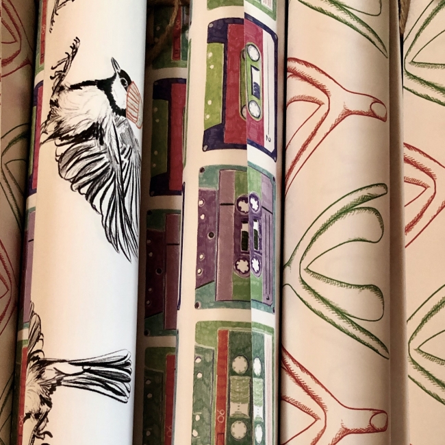 Papier cadeau mésanges