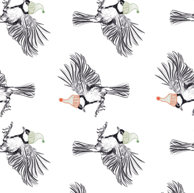 Papier cadeau mésanges