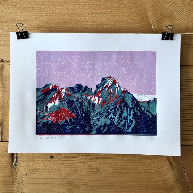 Linogravure Rocher Plat