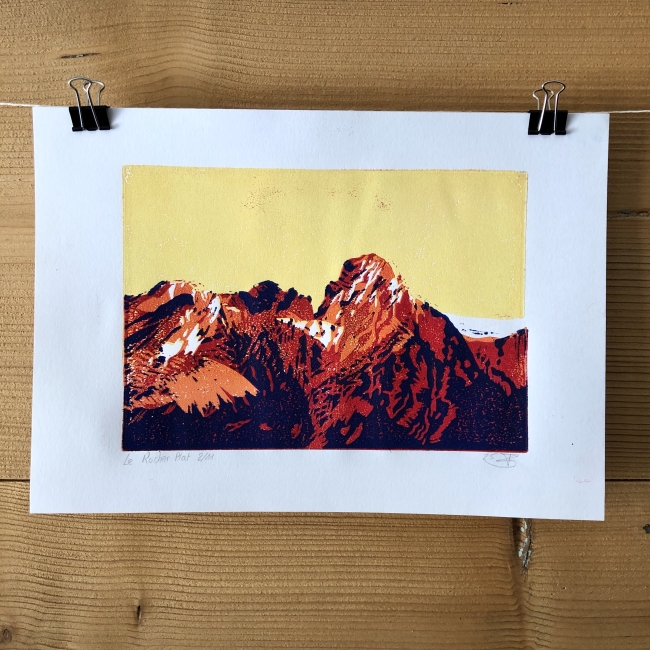 Linogravure Rocher Plat