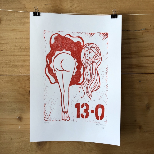 Linogravure Pétanque Fanny