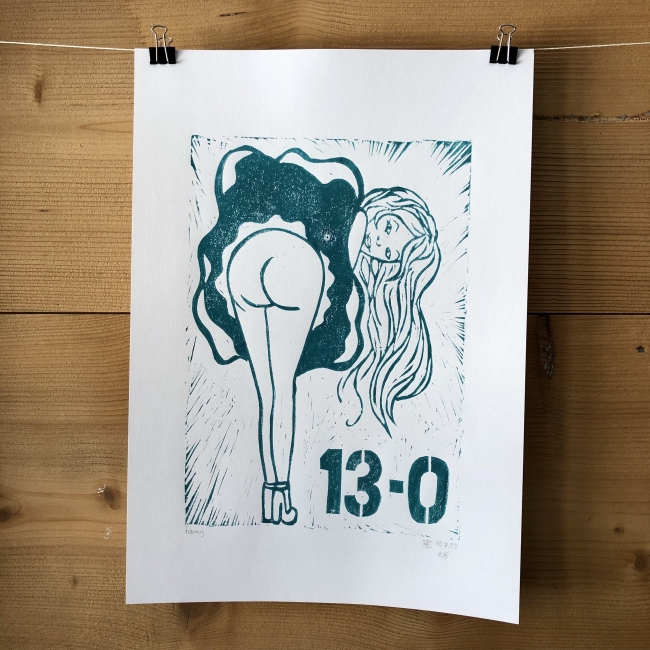 Linogravure Pétanque Fanny