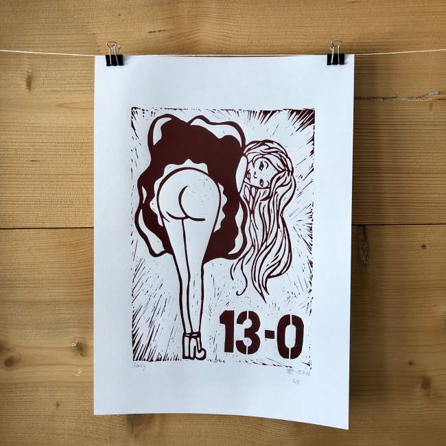 Linogravure Pétanque Fanny