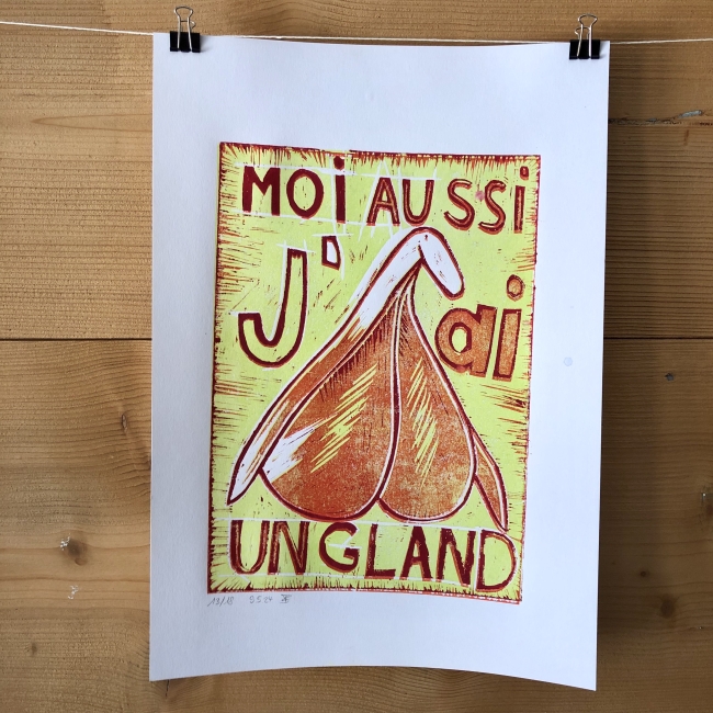 Linogravure Moi aussi