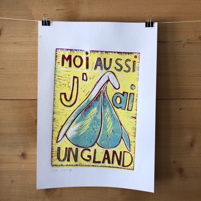 Linogravure Moi aussi