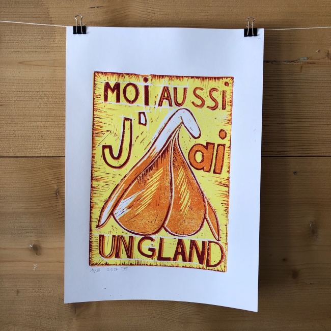 Linogravure Moi aussi