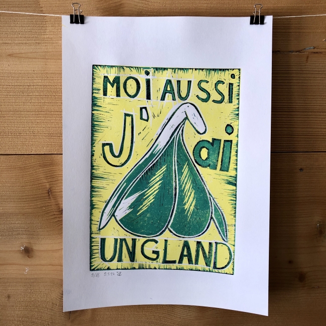 Linogravure Moi aussi