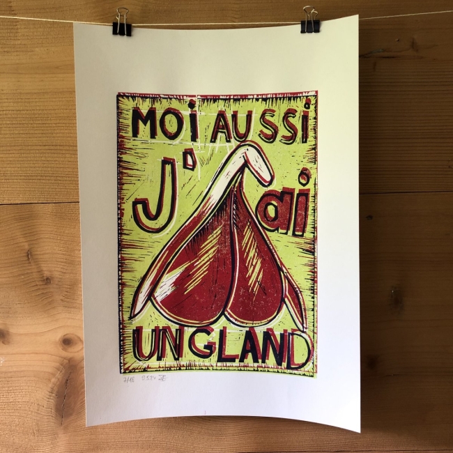 Linogravure Moi aussi