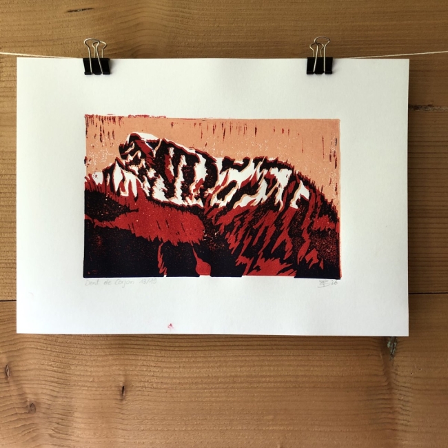 Linogravure Dent de Corjon