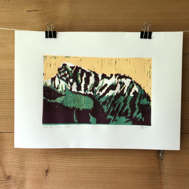 Linogravure Dent de Corjon
