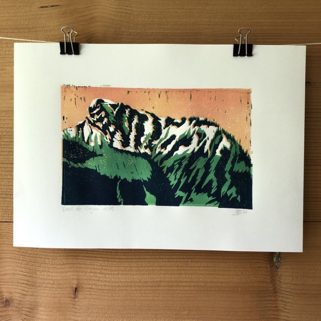 Linogravure Dent de Corjon