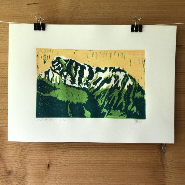 Linogravure Dent de Corjon